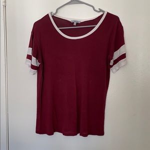 Maroon baseball tee